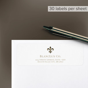 Logo de luxe Fleur-de-lis Étiquettes de adresse bl