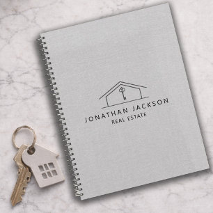 Logo de maison de l'agent immobilier moderne gris