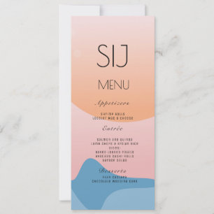 Logo de mariage organique menu du dîner au coucher