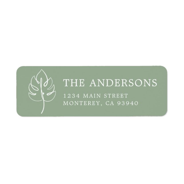Logo de mariage personnalisé Monstera Monogramme (Devant)