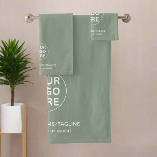 Logo de marque et texte Sage Vert Promotion d'entr