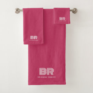 Logo de marque Monogramme moderne Stylish Hot Pink