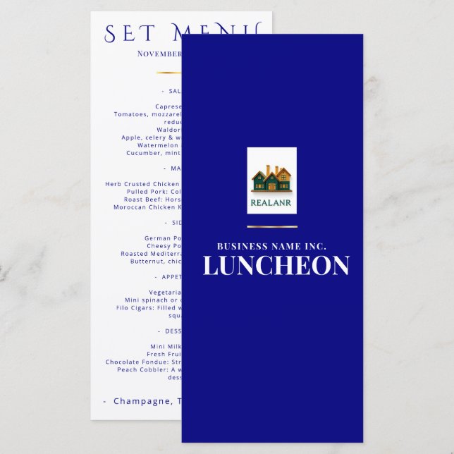 Logo de menu d'événement élégant pour mariage d'en (Devant / Derrière)