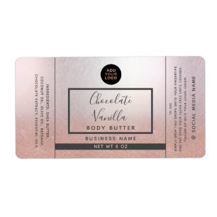 Logo de parties scintillant en or rose simple et m