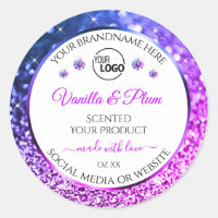 Logo de Parties scintillant rose violet Étiquettes