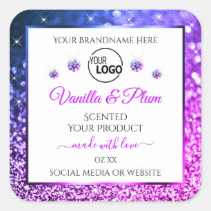 Logo de Parties scintillant rose violet Étiquettes