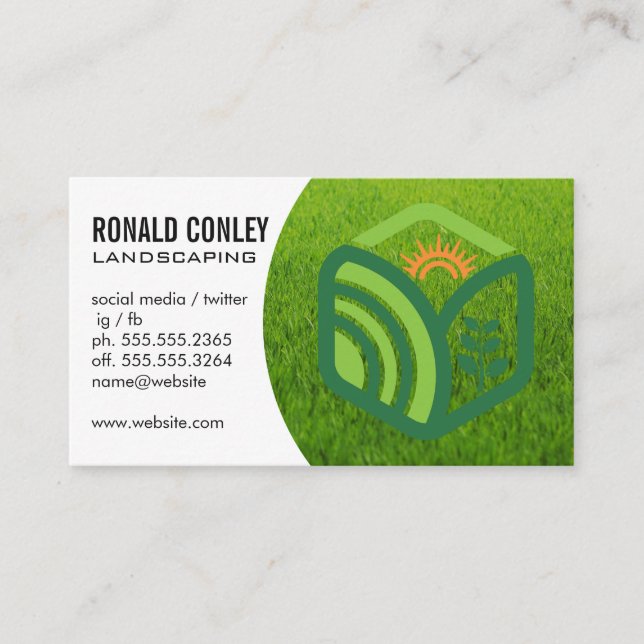 Logo de paysage | Carte de visite de tondeuse de p (Devant)