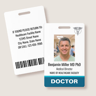Logo de photo de badge d'identité de docteur infir