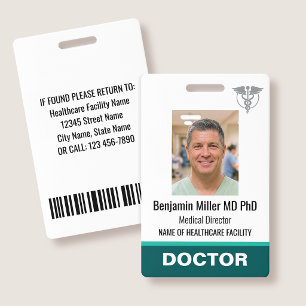 Logo de photo de badge d'identité de docteur infir