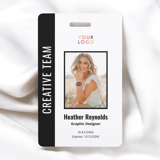 Logo de photo d'employé Badge noir (Créateur téléchargé)