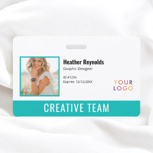 Logo de photo d'employé Badge Turquoise