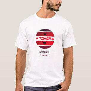 Logo de poker noir rouge personnalisable T-shirt
