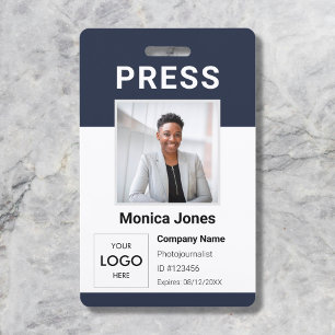 Logo de presse Photo Code QR Badge Professionnel