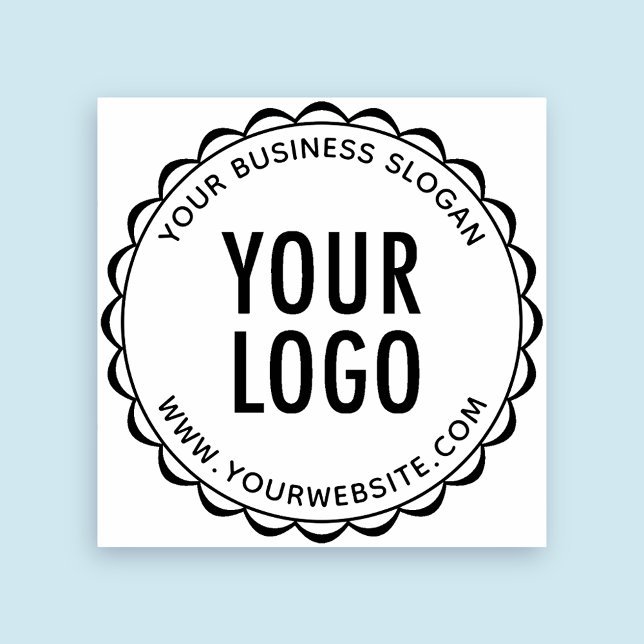 Logo de sceau de certificat tampon en caoutchouc r (MISOOK Round Scalloped Stamp with Logo)