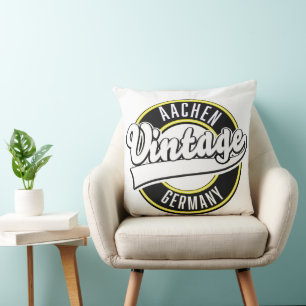 Logo de style vintage de Dortmund, coussin jeté