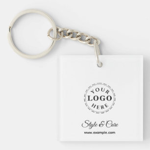 Logo de texte unique marque porte-clés élégant per