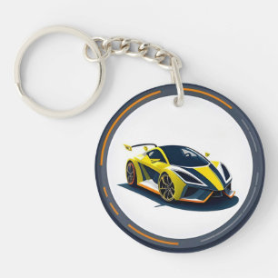 Logo de voiture de sport dans un style circulaire 