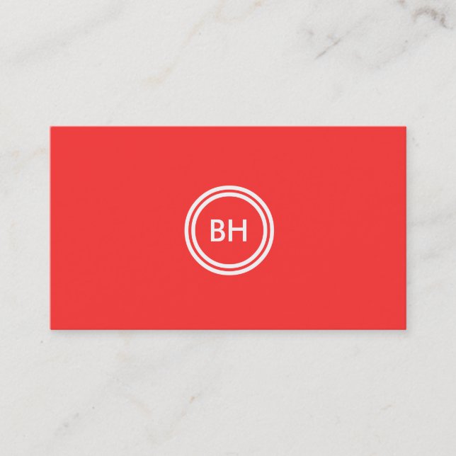 LOGO DE VOS INITIALES sur Carte de visite ROUGE (Devant)