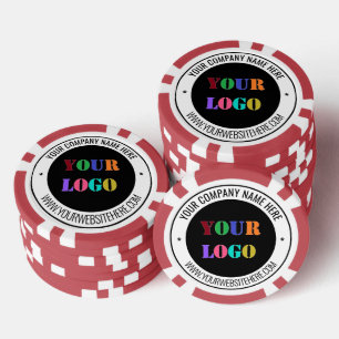 Logo de votre entreprise et jetons de poker de tex