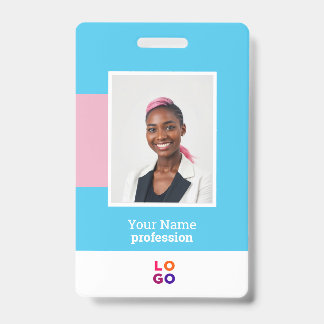 Logo d'employé moderne, Photo, Code QR, Badge nomi