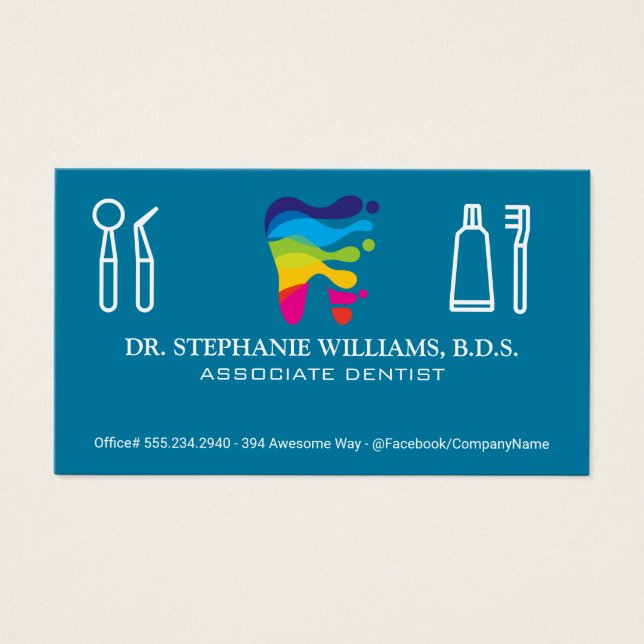 Logo dentaire coloré | Outils (Devant)