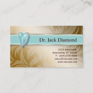 Logo Dental Carte de visite Dent Swirl Leaf Gold