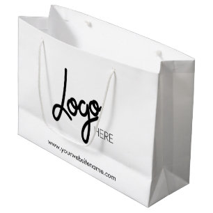 Logo d'entreprise Blanc Grand sac cadeau