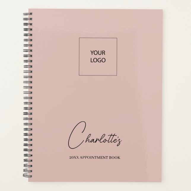 Logo d'entreprise Blush Pink élégant carnet de ren (Devant)
