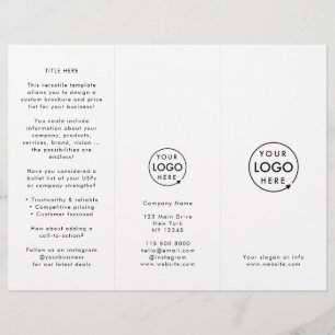 Logo d'entreprise   Brochure simple moderne triplé