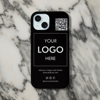Logo d'entreprise Code QR Marque coque iphone noir