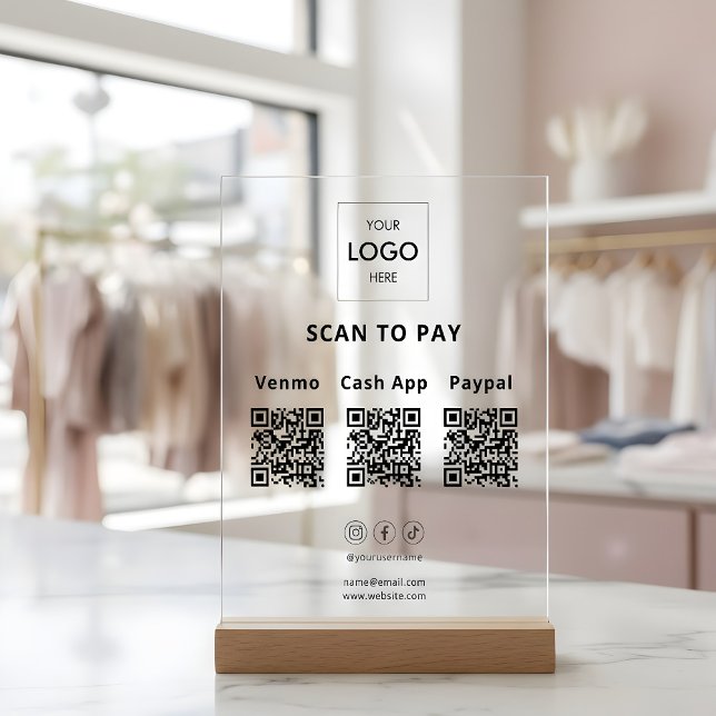Logo d'entreprise de code QR de paiement sans cont (Créateur téléchargé)