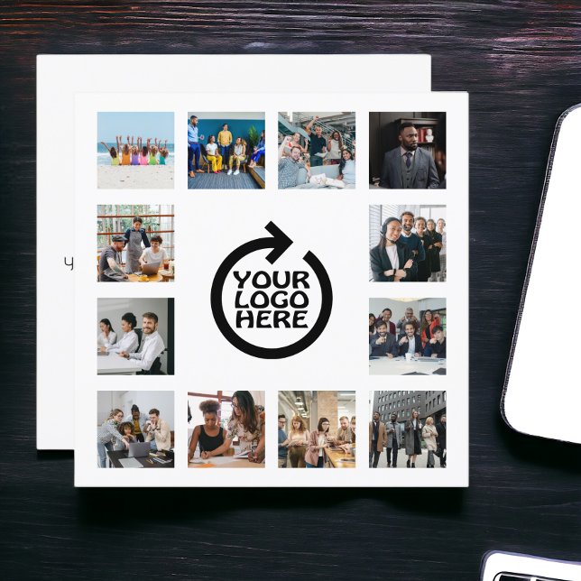 Logo d'entreprise et 12 Modèles photo personnalisé (Business Logo and 12 Photo Template Personalized square cards from Ricaso.  advertise, promote, )