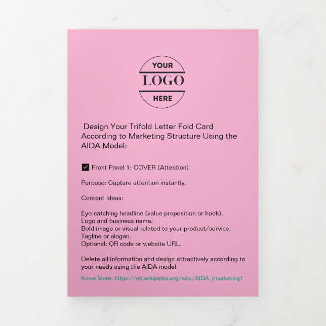 Logo d'entreprise et texte Brochure moderne triplé (Page de couverture)