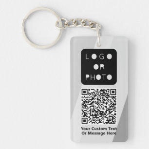 Logo d'entreprise gris Code QR Photo Simple Clé de