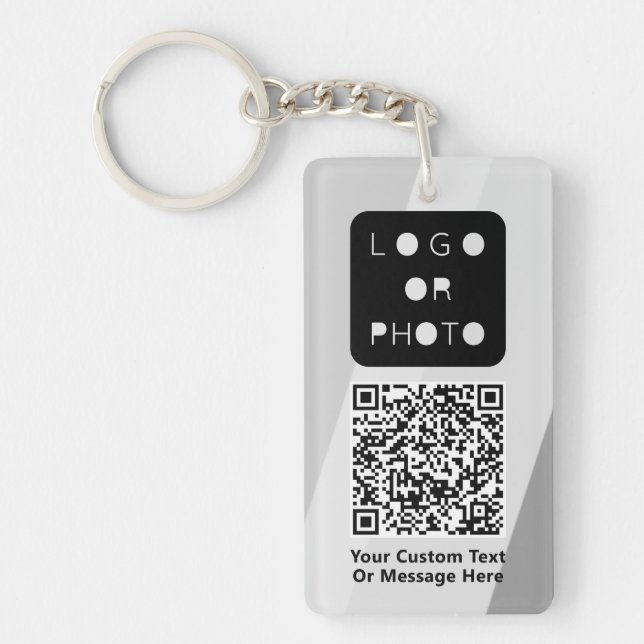 Logo d'entreprise gris Code QR Photo Simple Clé de (Devant)