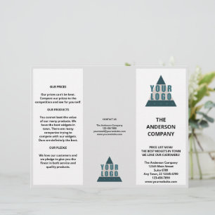 Logo d'entreprise Menu simple Liste de prix Brochu