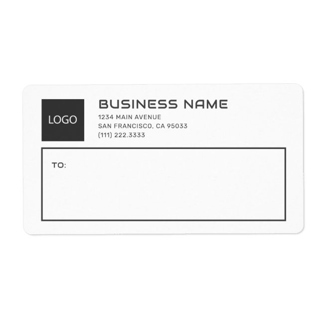Logo d'entreprise moderne noir et blanc Étiquettes (Devant)