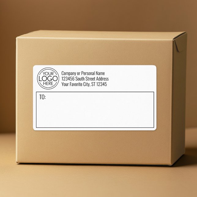 Logo d'entreprise Office de base avec zone d'expéd (Custom Box Label with Logo and Return address)