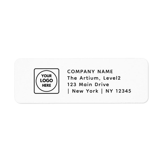 Logo d'entreprise personnalisé | Adresse de retour (Devant)