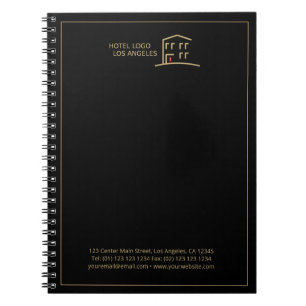 Logo d'entreprise personnalisé Carnet noir promoti