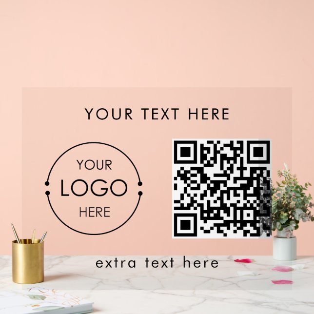 Logo d'entreprise personnalisé et code QR texte pr (Mariage)