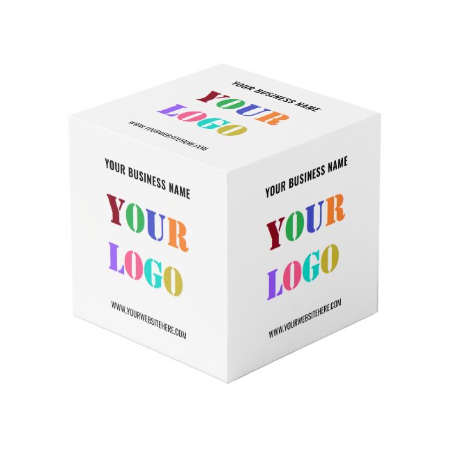 Logo d'entreprise personnalisé et Cube promotionne (Angle devant)