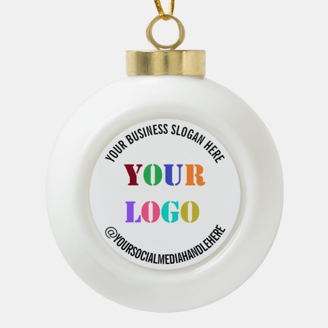 Logo d'entreprise personnalisé et ornement de Noël (Devant)