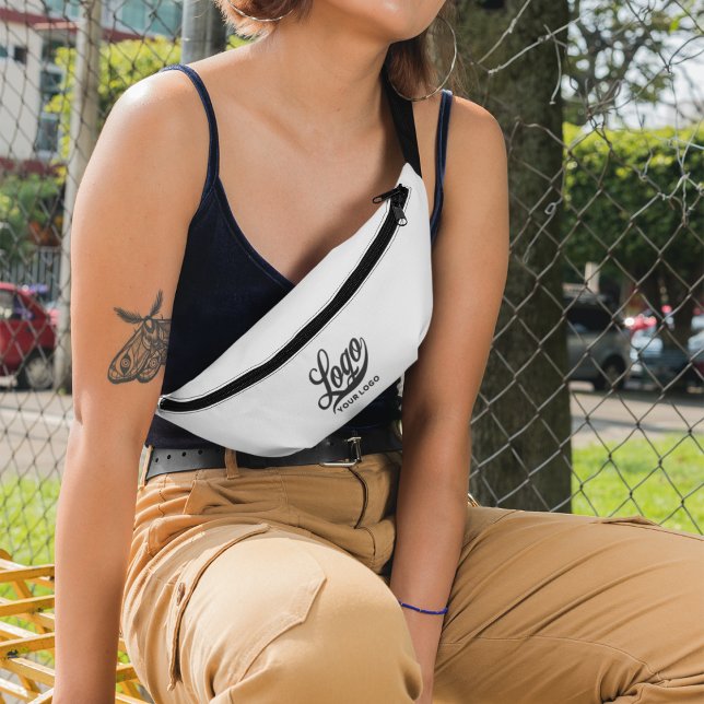 Logo d'entreprise sur Blanc, Promotion Crossbody (Créateur téléchargé)