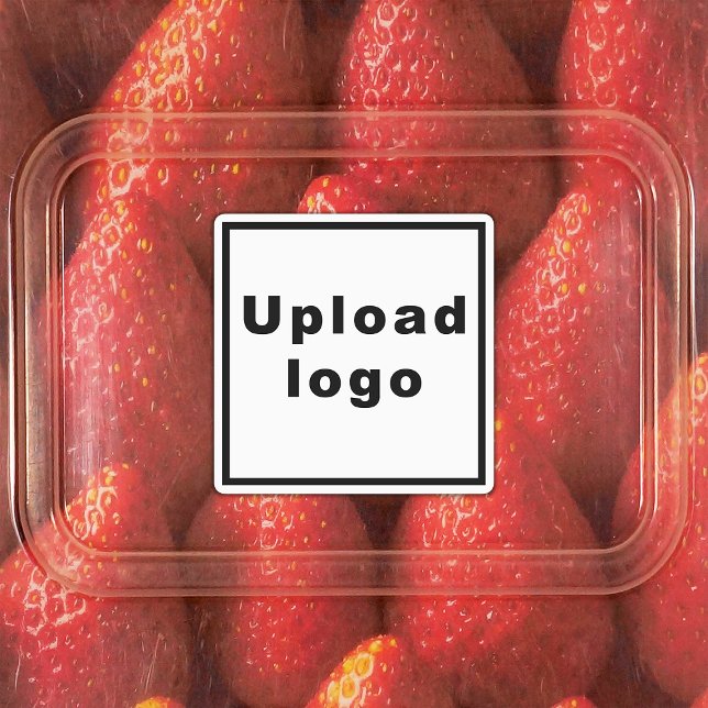 Logo d'entreprise sur Étiquette adhésif Carré blan (White square adhesive label with your business logo)