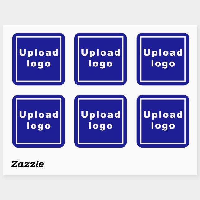 Logo d'entreprise sur Sticker Carré bleu (Feuille)
