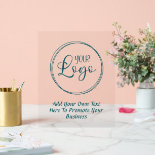 Logo d'entreprise turquoise avec texte promotionne