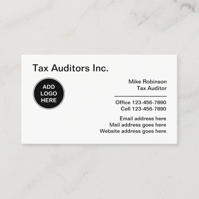 Logo des Cartes de visite de l'auditeur fiscal (Devant)