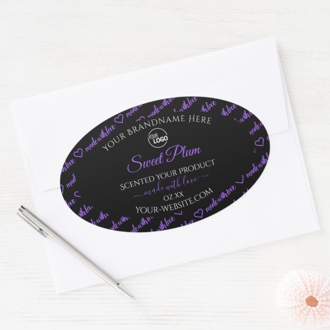 Logo des Étiquettes de produits Black and Purple W (Enveloppe)