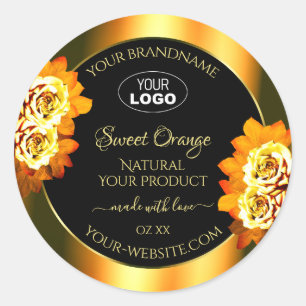 Logo des Étiquettes de produits Black Orange Bloom